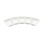Thumbnail image #1 for Kadra Kitchenware Vikko Lightning VL-SH5 5-Compartment China Half-Circle Divided Dish, 10 x 3 in Case of 12