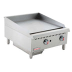 Thumbnail image #1 for Empura Equipment EMG-24 Natural Gas Countertop Griddle, 24-Inch, 3/4-Inch Stainless Steel Plate, Manual Controls