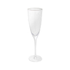 Thumbnail image #1 for Kadra Kitchenware Vikko Decor VD-2008-HS Champagne Flute Glass, 8 oz, Hammered, Silver Rim Case of 24