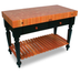 Thumbnail image #5 for Rouge et Noir Le Rustica 48-Inch x 24-Inch End-Grain Cherry Work Table with 2 Drawers and Slatted Undershelf