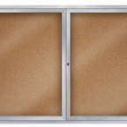 Thumbnail image #1 for AARCO Products DCC3660RI Illuminated Enclosed Aluminum Tackboard, Wall-Mounted, 60"W x 36"H, 2 Swing Doors