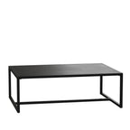 Thumbnail image #1 for Flash Furniture XU-T6R60USO-1T-BK-GG Outdoor Commercial Coffee Table, Black Steel Square-Leg Frame, 45 x 32 x 15 in