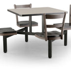 Thumbnail image #1 for JustChair Manufacturing CLUS-SQ36-4S-MB Square Cluster Table, 36 x 36 in, 4 Padded Swivel Seats, Black