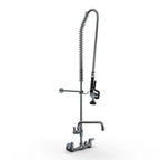Thumbnail image #1 for NBR Equipment P3W8S16-PU Add-On Pre-Rinse Faucet Assembly, 8-Inch Wall Mount, 18-Inch Riser, 16-Inch Swing Spout