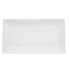 Thumbnail image #1 for CAC China Tango TGO-RT13 Rectangular Porcelain Platter, Embossed Rim, Bone White, 11-5/8" x 6-3/8" x 1" 1 Dozen