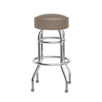 Thumbnail image #1 for Flash Furniture XU-D-100-BEIGE-GG Beige Backless Swivel Bar Stool with Upholstered Seat and Double-Ring Chrome Frame