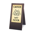 Thumbnail image #1 for Cal-Mil Westport 852-52 Wood A-Frame Wet Floor Sign, Double-Sided Bilingual, Mahogany Finish, 22"H