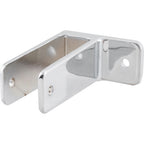 Thumbnail image #1 for AllPoints Foodservice Parts & Supplies 1411188 Stall Bracket, 1" x 3", for 1" Partitions, Chrome-Plated Zinc Die Cast