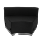 Thumbnail image #1 for Flash Furniture Hercules - Alon ZB-803-INSEAT-BK-GG Modular Concave Restaurant Chair, Black Bonded Leather Upholstery, Stainless Steel Base