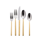 Thumbnail image #1 for Kadra Kitchenware Vikko Crown VC-161-SET 5-Piece Gold Flatware Set, 18/10 Stainless Steel, Sapphire Square Case of 6