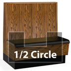 Thumbnail image #1 for JustChair Manufacturing JBSB-WPF-HC-48-GR3 Half-Circle Banquette Booth with 2 Corners, Wood Frame and Back, Upholstered Seat