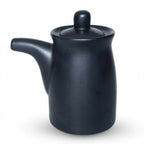 Thumbnail image #1 for Korin Inc SPT-A18420SB China Textured Black Soy Sauce Dispenser with Silicone Lid, 8 oz