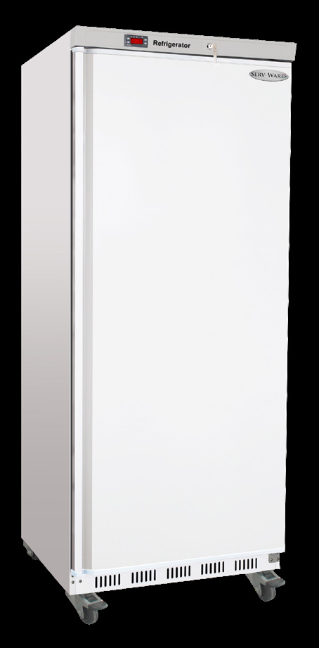 Product image #1 for Serv-Ware 25 Cu. Ft. 1-Section Reach-In Refrigerator with Single Solid Door, White Painted Finish