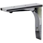 Thumbnail image #1 for AllPoints Foodservice Parts & Supplies 36200 Folding Shelving Bracket, 6-1/8" H x 7" D, Chrome-Plated with Stainless Steel Shelf Plate
