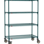Thumbnail image #1 for Metro Super Erecta SA-1872K3-68-M4 Super Adjustable Super Erecta® Mobile Wire Shelving Unit, 72"W x 18"D x 68"H, 900 lb. capacity per unit, 1" shelf