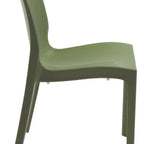 Thumbnail image #2 for Tramontina USA, Inc. 92037-027 Outdoor Resin Chair, Olive Green, Solid Plastic Back and Seat, UV-Resistant Case of 4