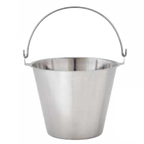 Thumbnail image #1 for Alegacy Foodservice Products UP1 Round Utility Pail, 18/8 Stainless Steel, with Carry Handle, 12-1/2" Diameter x 10-1/4" High