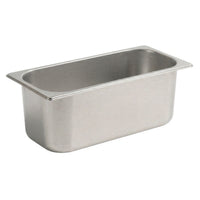Omcan AK372 Gelato Pan, 5.9 liter capacity, reinforced impact-resistant corners, polished stainless steel, NSF