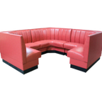 Thumbnail image #1 for ATSMFG ATS AT&S-ATQ-W42-3CH GR5/COM MFG 3/4-Circle Corner Booth, 42" High, 3-Channel Upholstered Back, Upholstered Seat