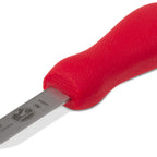 Thumbnail image #2 for JB Prince V865 New Haven Style Oyster Knife, 2-1/2" Stainless Steel Blade, Red Plastic Handle
