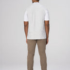 Thumbnail image #2 for Chef Works CBN02-WHT-S Men's White Short-Sleeve Chef Coat, Small, Poly/Cotton Stretch Fabric