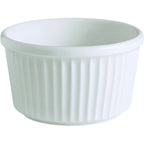 Thumbnail image #1 for G.E.T. Corona, Actualite PA1101707224 Porcelain Ramekin, 3.4 oz, 3" Diameter, Ribbed, Rolled Edge Case of 2 Dozen