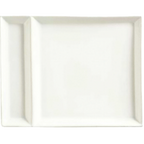 Thumbnail image #1 for Libbey Slate SL-900 Rectangular Porcelain Cocktail Plate, 9 x 7 in, 2-Compartment