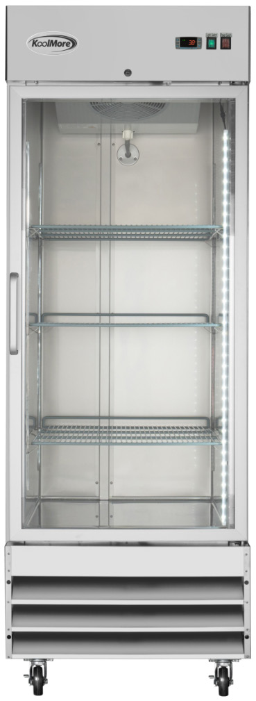 Product image #6 for KoolMore 29-Inch One-Section Glass Door Reach-In Refrigerator, 21 Cu. Ft., Bottom-Mount Self-Contained, Stainless Steel