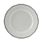 Thumbnail image #1 for Tuxton China Charleston SBA-074 Porcelain Plate, 7-1/2 in, Round, Scalloped Edge, White with Blue Band Case of 3 Dozen