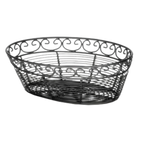 Thumbnail image #1 for TableCraft Products Mediterranean BK27410 Oval Black Powder-Coated Metal Serving Basket, 10 x 6-1/2 x 3 in. Case of 6