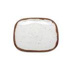 Thumbnail image #1 for G.E.T. Rustic Mill SCS-4-RM . . Square Melamine Plate, 4-Inch, Cream with Brown Speckles and Brown Rim Dozen Case of 4 Dozen