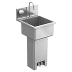 Thumbnail image #1 for Winholt Equipment WHPS1616-KT 304 Stainless Steel Hand Sink, Pedestal Mount, 18"W x 18"D, 16" Bowl, Gooseneck Faucet, Foot Pedal