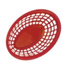 Thumbnail image #1 for G.E.T. Clipper Mill OB-734-R Oval Red Plastic Bread & Bun Basket, 8 x 5-1/2 x 2 in Case of 3 Dozen
