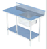 Thumbnail image #4 for 48 Inch x 24 Inch Stainless Steel Work Table with Right-Side Prep Sink and 5 Inch Backsplash