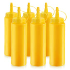 Thumbnail image #1 for New Star Foodservice Inc. 26467 8 oz Yellow Plastic Squeeze Bottle with Seal Top, Set of 6 Case of 12