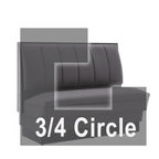 Thumbnail image #1 for ATSMFG ATS AT&S-ATQ-LX36-6CH GR7 Alex Vinyl Three Quarter Circle Booth, single, 48" x 90" x 90" x 48"long x 36" high, 6-channel back, removable