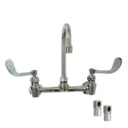 Thumbnail image #1 for Fisher 61433 Commercial Hand Sink Faucet, 8 in Centers, Backsplash Mount, 6 in Gooseneck Spout, 2.2 GPM Aerator, Wrist Handles