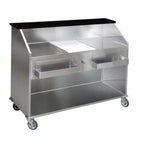 Thumbnail image #1 for Omcan 48066 Portable Bar, 61"W x 23"D x 47"H, Stainless Steel, Ice Bin with Drain, Speed Rails