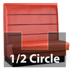 Thumbnail image #1 for JustChair Manufacturing JBSB-UHC-HC-48-GR3 Half-Circle Banquette Booth, 2 Corners, 48"H, Upholstered Channel Back and Seat
