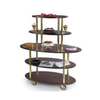 Thumbnail image #1 for Lakeside Manufacturing 37212 Dessert Cart, Rounded Oval, 50"W x 24"D x 57"H, 5 Open Shelves, 5" Swivel Casters