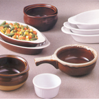 Thumbnail image #4 for Libbey Bedrock OSC-15-H Onion Soup Crock, 12 oz, with Handle, Caramel/Beige China