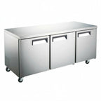 Thumbnail image #1 for USR Brands Coldline UC-72R Three-Section Undercounter Refrigerator, 72"W, Stainless Steel, Solid Doors, Rear-Mounted Self-Contained Refrigeration