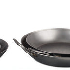 Thumbnail image #2 for JB Prince De Buyer S320 22 Carbon Steel Frying Pan, 8-1/2-Inch Diameter, Uncoated, Riveted Offset Handle