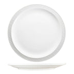 Thumbnail image #1 for International Tableware Dresden DRN-6 Porcelain Plate, 6-1/4-Inch Round, Narrow Rim, Embossed Pattern, Bright White Case of 3 Dozen