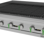 Thumbnail image #1 for Asber Emerald AERB 36 EM 36" Countertop Gas Radiant Broiler with Six Stainless-Steel Burners and Reversible Cast-Iron Grates