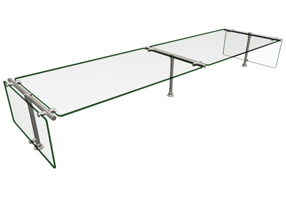 Product image #2 for Hatco Flav-R-Shield ES53 72-Inch 2-Bay Stationary Double-Sided Self-Service Sneeze Guard