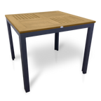 Thumbnail image #1 for JustChair Manufacturing PW806TT-3636 Outdoor Square Dining Table, 36 x 36 x 28 in, Aluminum Base, Tan Faux-Teak Top