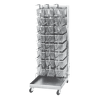 Thumbnail image #1 for Keating of Chicago 32-003916 Portable Stainless Steel Basket Rack, 32-Basket Capacity, for 14-Inch Split Baskets, with Casters