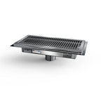 Thumbnail image #1 for NBR Equipment FT-G1848 Floor Trough, 48"W x 18"D, Subway-Style Stainless Steel Grating, 3-1/2" Deep Drain Pan