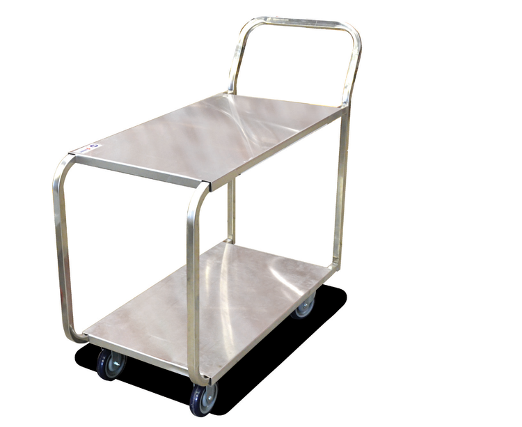 Product image #4 for Stainless Steel Welded Stock Cart with 2 Solid Shelves, 700 lb Capacity